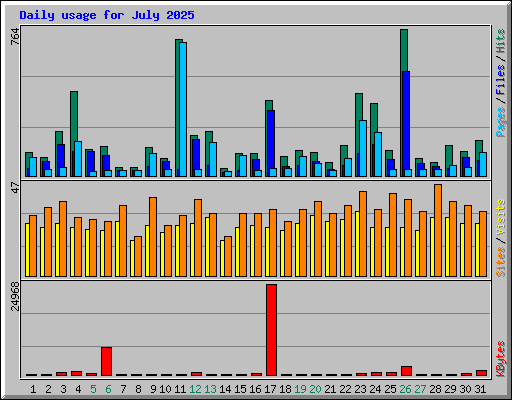 Daily usage for July 2025