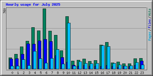 Hourly usage for July 2025