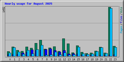 Hourly usage for August 2025